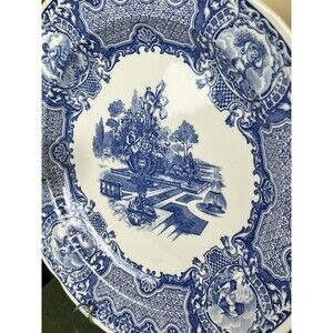 Vintage SPODE England Blue Room Collection  10.5"  Dinner Plate "Seasons"